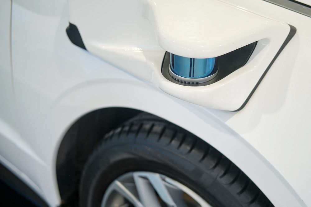 a sensor on a car